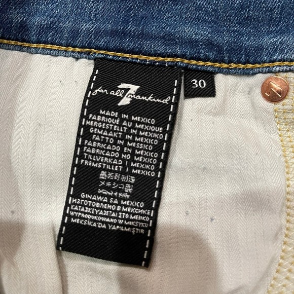 Seven 7 for all Mankind Womens Cut Off Denim Shorts Size 30 Frayed Raw EUC - Picture 5 of 11